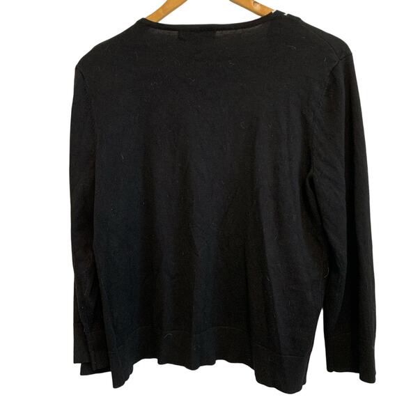 Cable & Gauge Black Open Front Cardigan Sweater - Picture 5 of 5